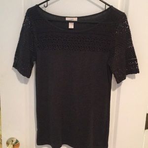 Beautiful gray LOFT quarter sleeve shirt